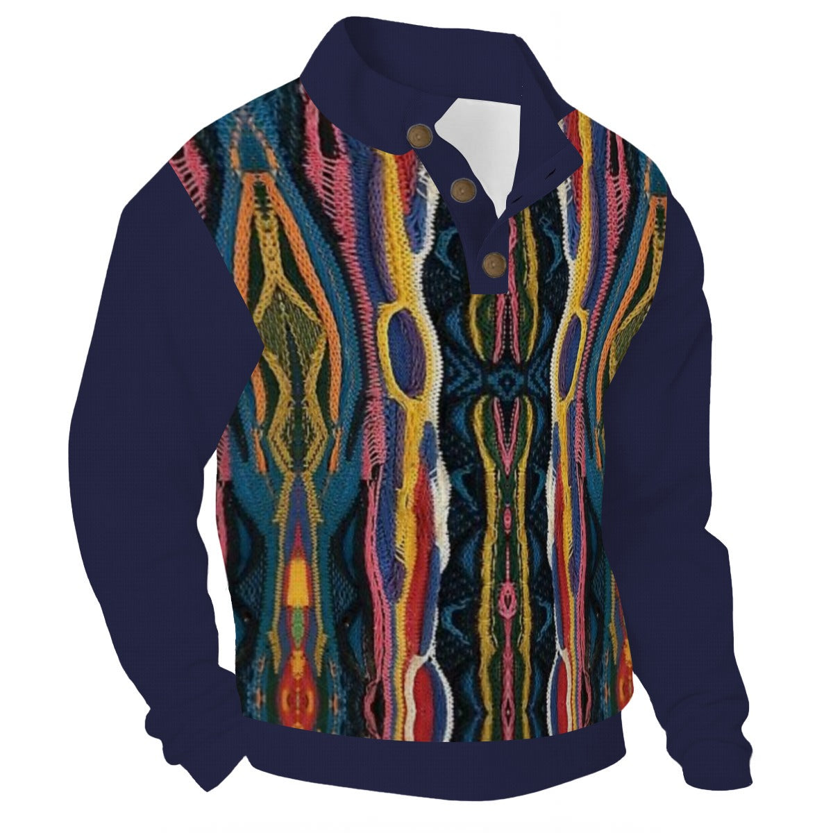 All-Over Print Men’s Casual Pullover Shirt With 1/4 Zip