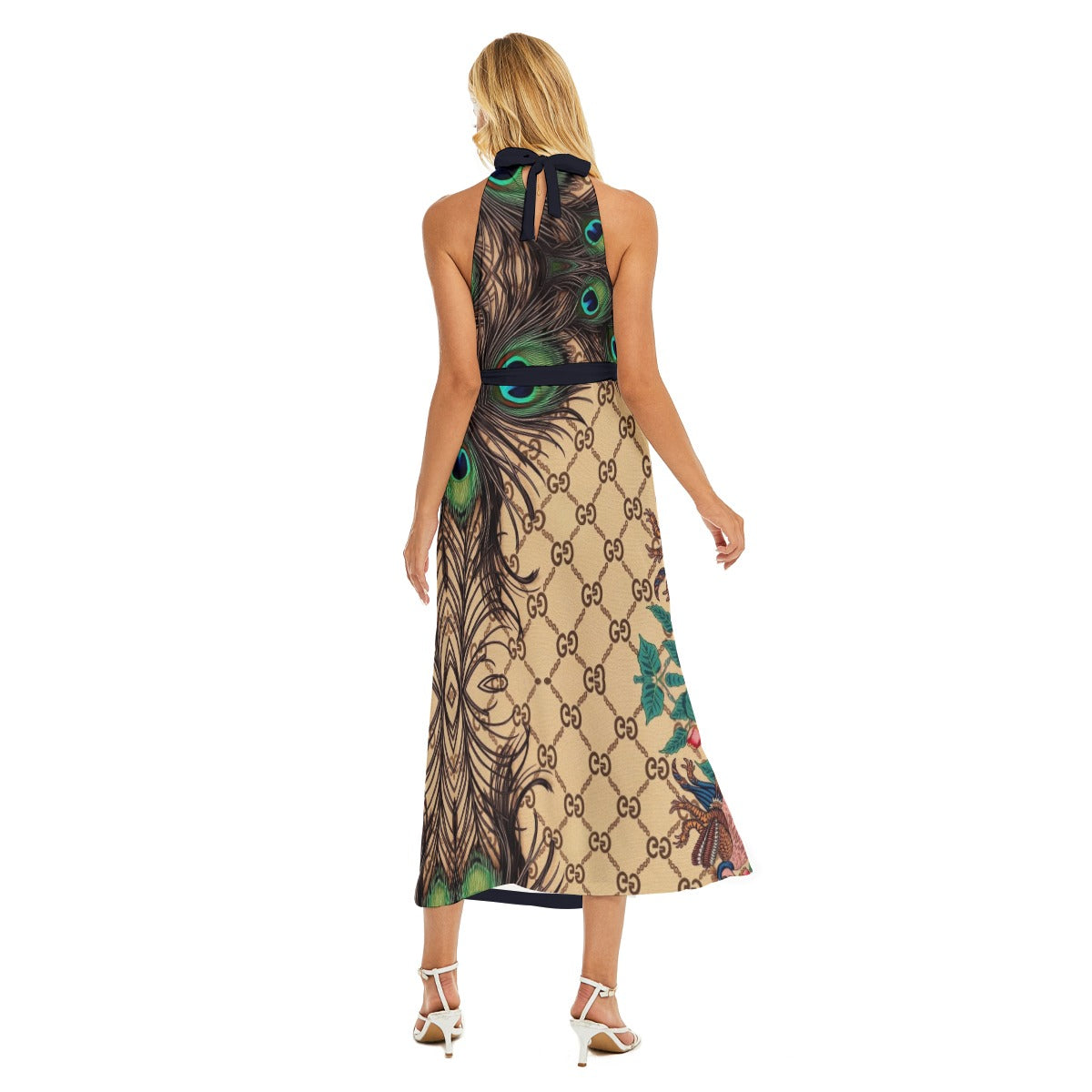 Gucci Pea by Giore  Women's Wrap Hem Belted Halter Dress