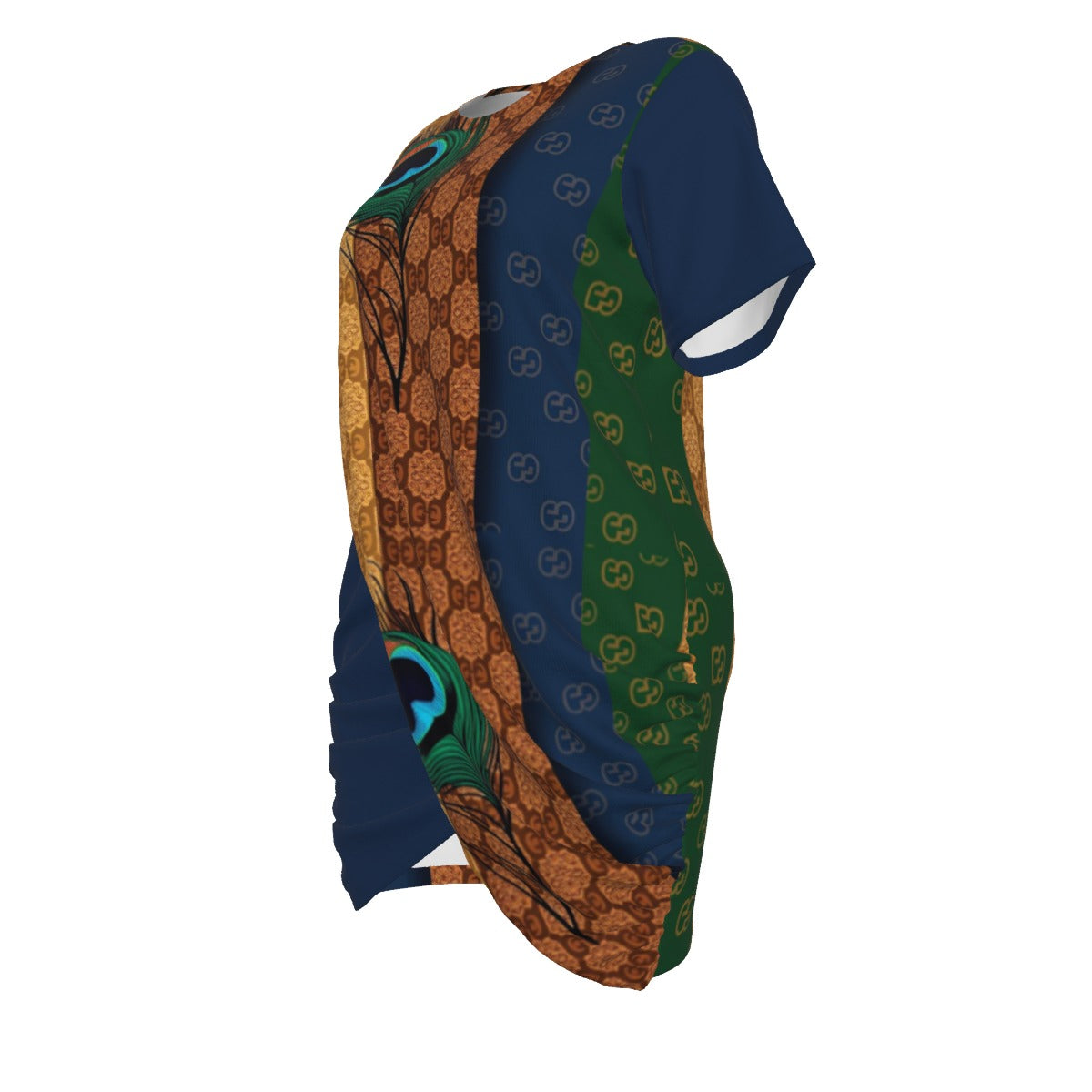 Peacocks Stacked Hem Dress