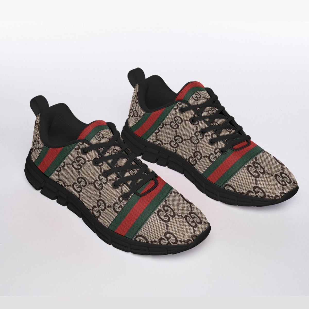 All-Over Print Men's Sports Shoes With Black Sole