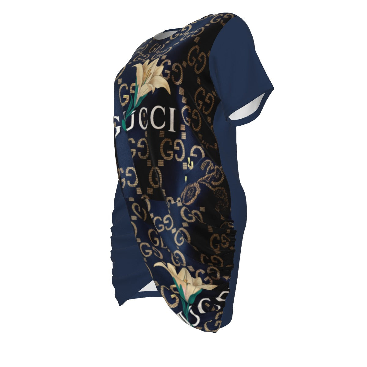 G G'iore Women’s Stacked Hem Dress With Short Sleeve Plus Size）