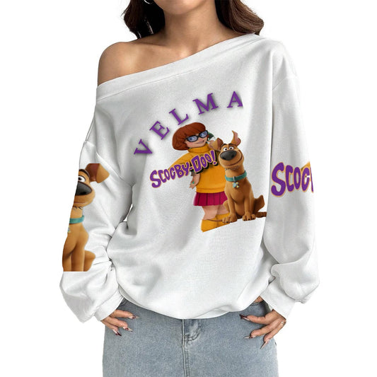 Women's Off-Shoulder Sweatshirt with Micro-Fleece Lining|DTF