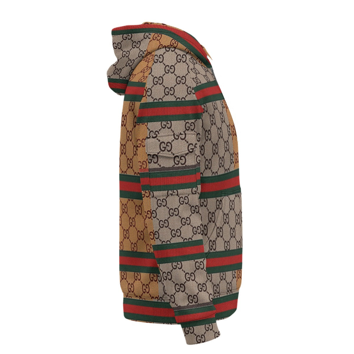 All-Over Print Men’s Fleece Half-Zip Hoodie With Arm Pockets
