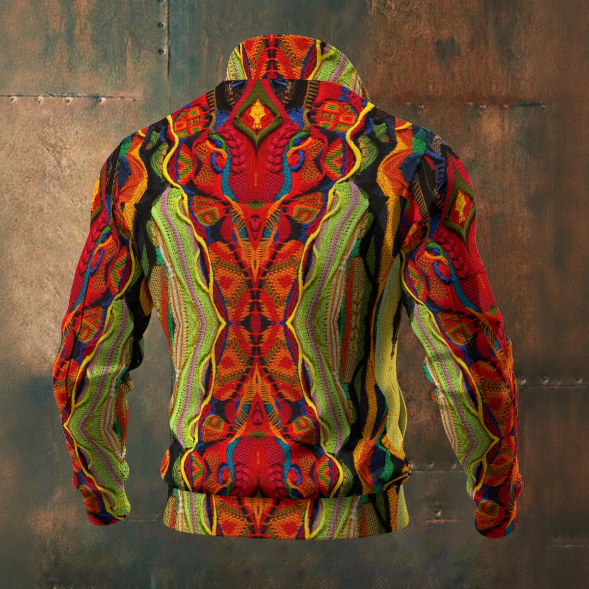 All-Over Print Men's Thick Knit Fleece Jacket