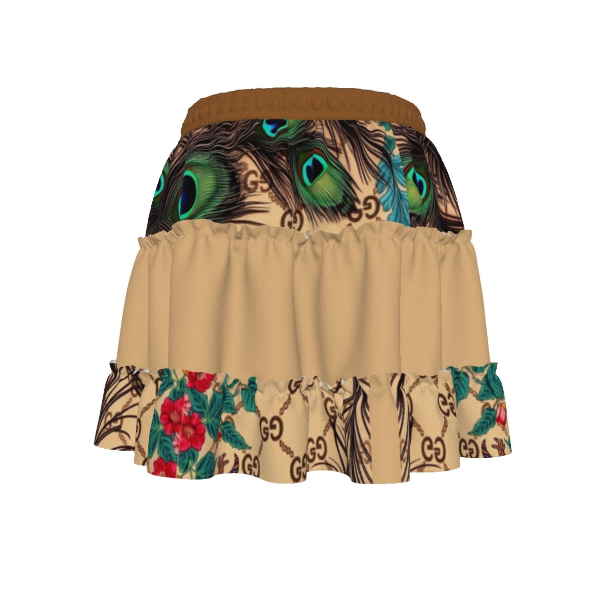Giore Lightweight Skirt with Waist Lace, Flowing Hem - Gucci Inspired Design