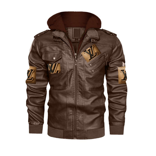 Men's Zip Leather Jacket |DTF