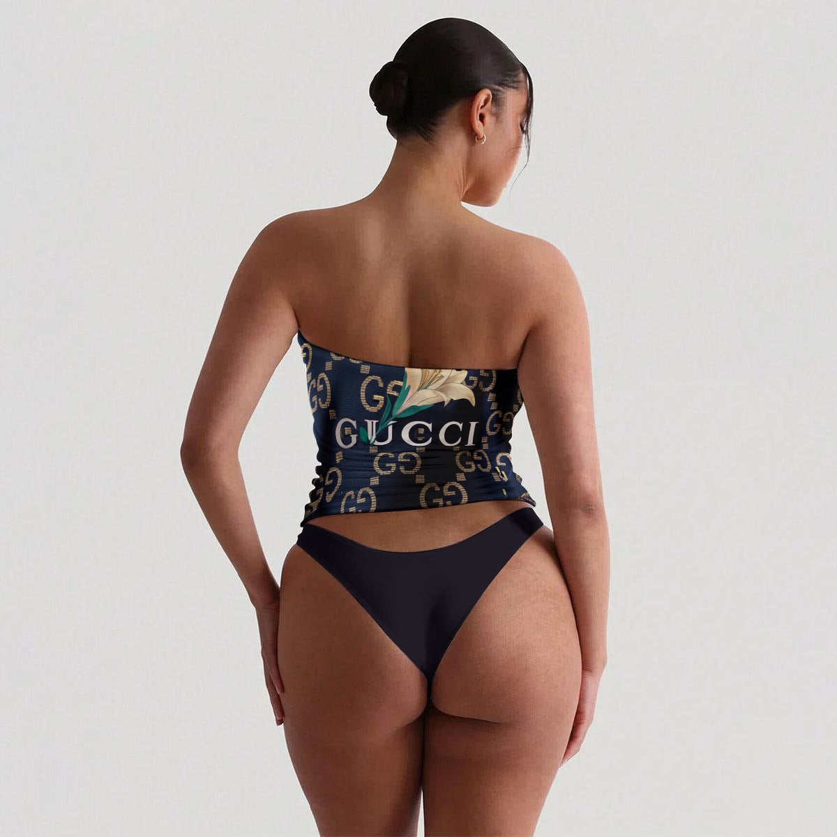 All-Over Print Women's Strapless Tube Top Set