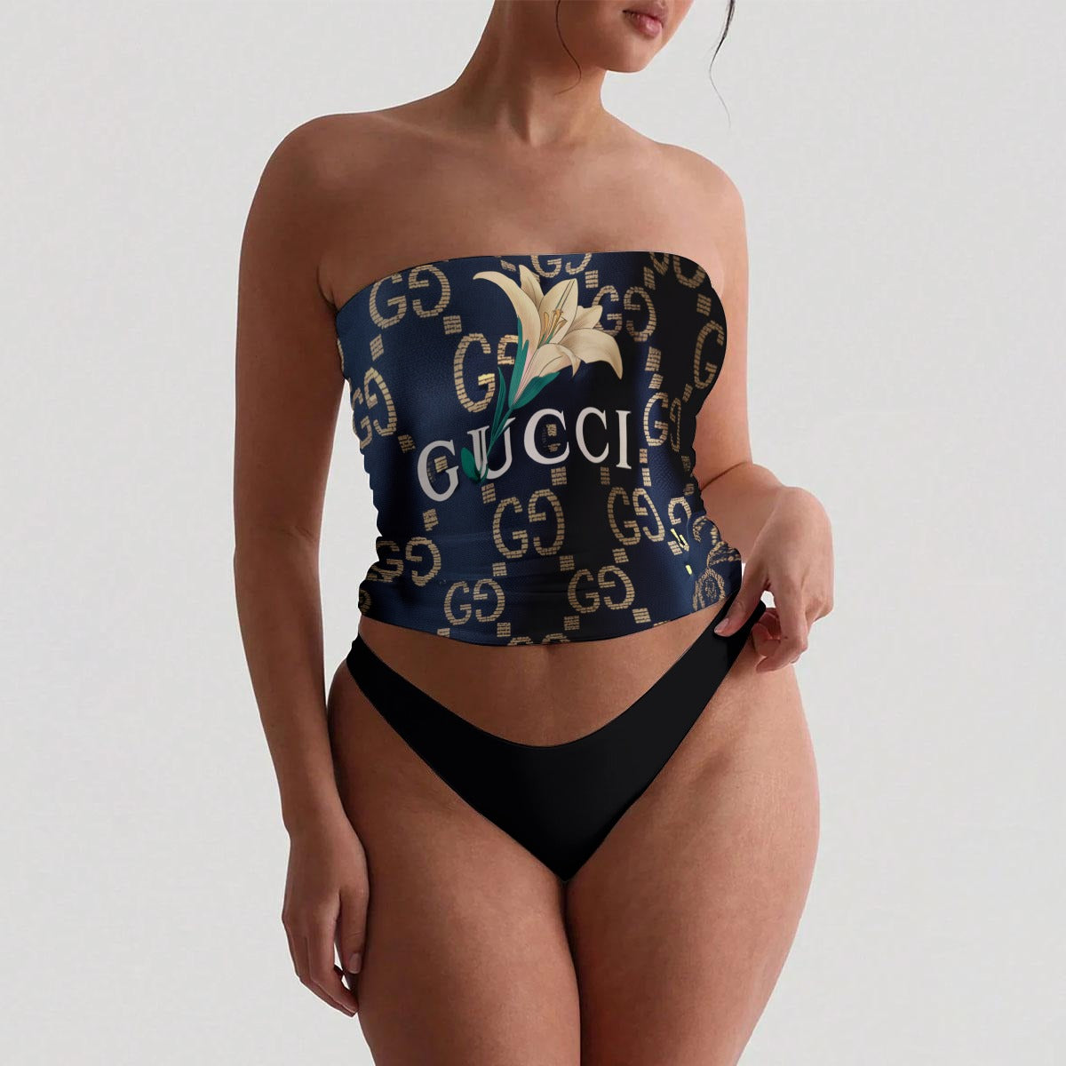 All-Over Print Women's Strapless Tube Top Set