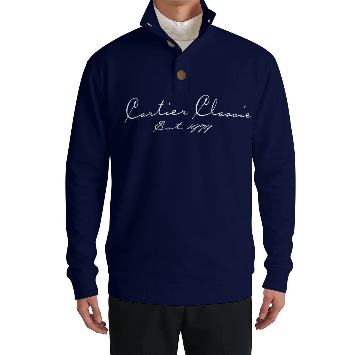 Cartier Classic Style Men’s Casual Pullover Shirt With 1/4 Zip