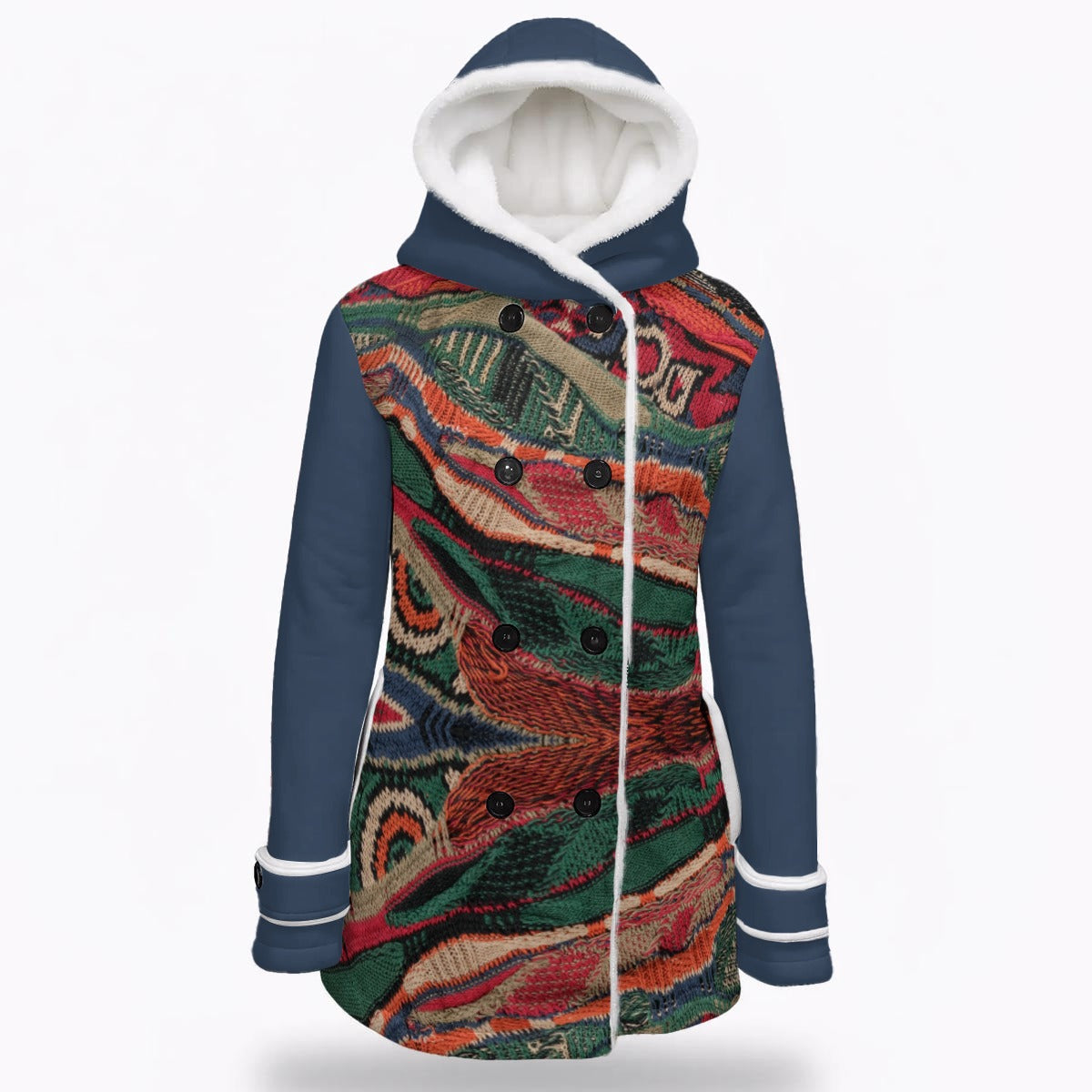 Cartier Cool Women's Hooded Double-Breasted Winter Coat With Fleece