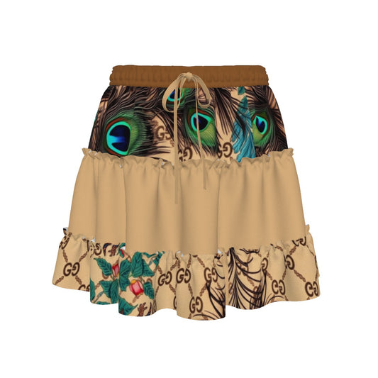 Giore Lightweight Skirt with Waist Lace, Flowing Hem - Gucci Inspired Design