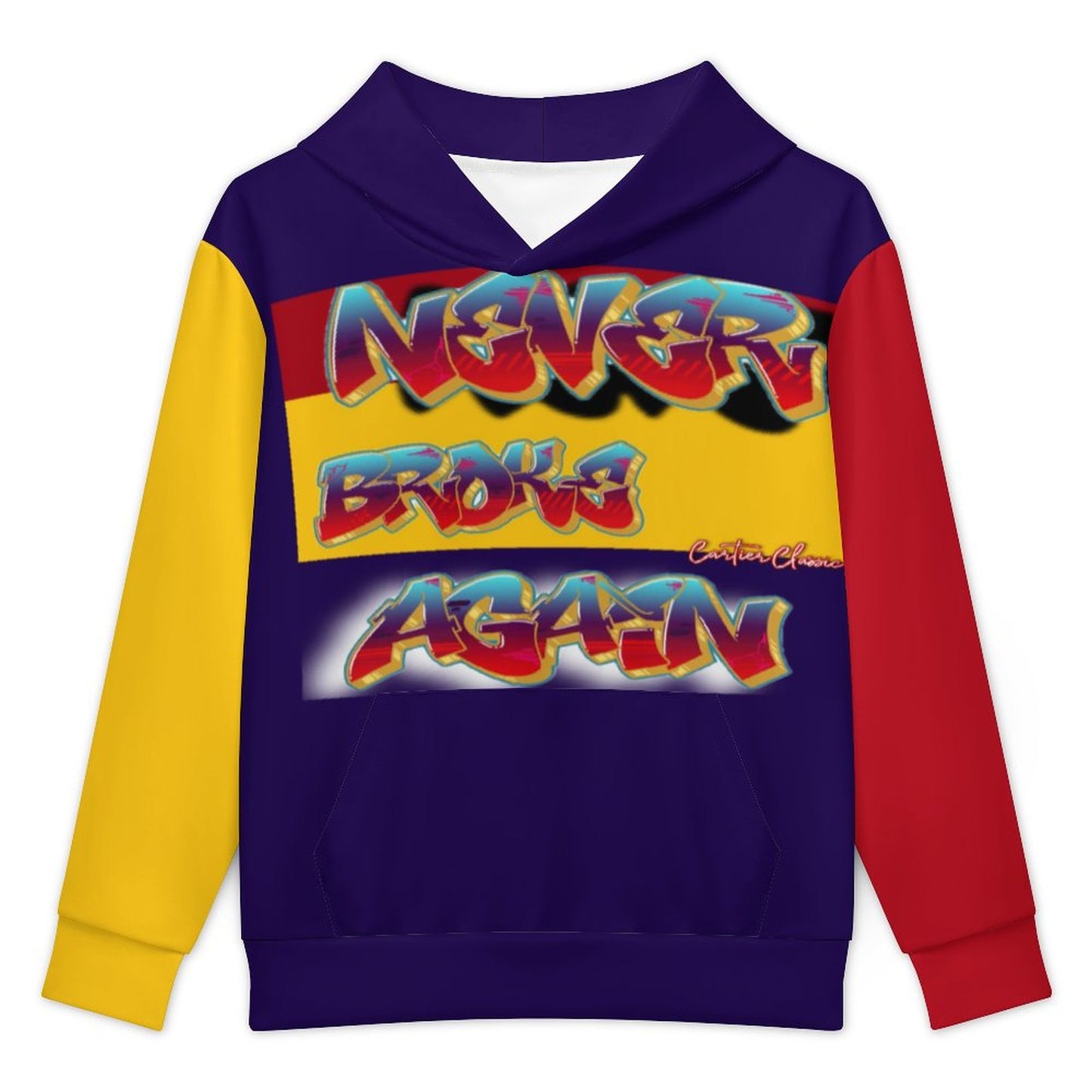 Never Broke Children's Hooded Sweatshirt without Drawstrings