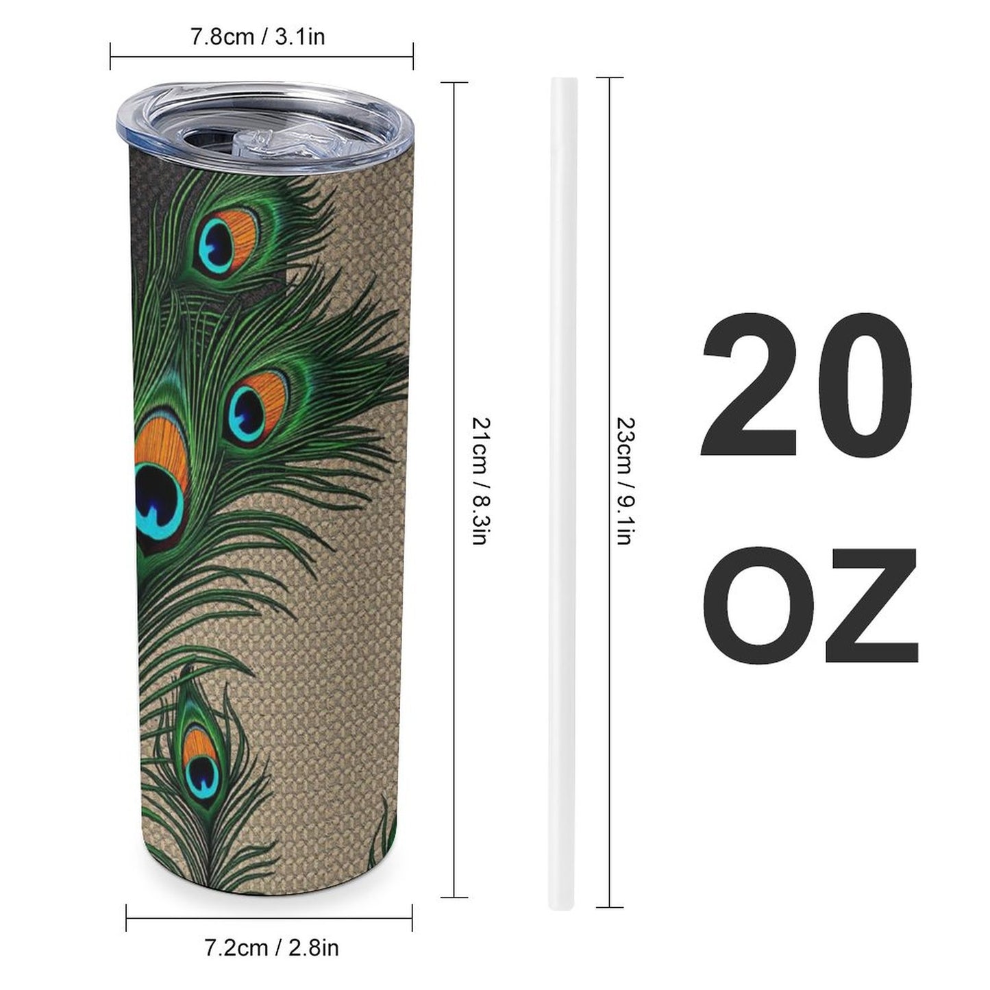 Cartii Pea 20oz Large Capacity Car Cup with Lid