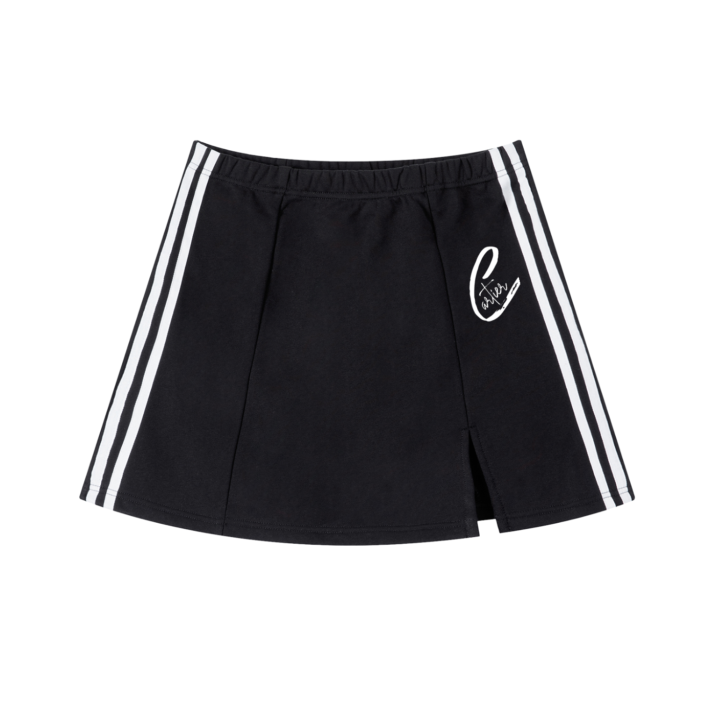 Carti Contrast Side Stripe Slit Skirt