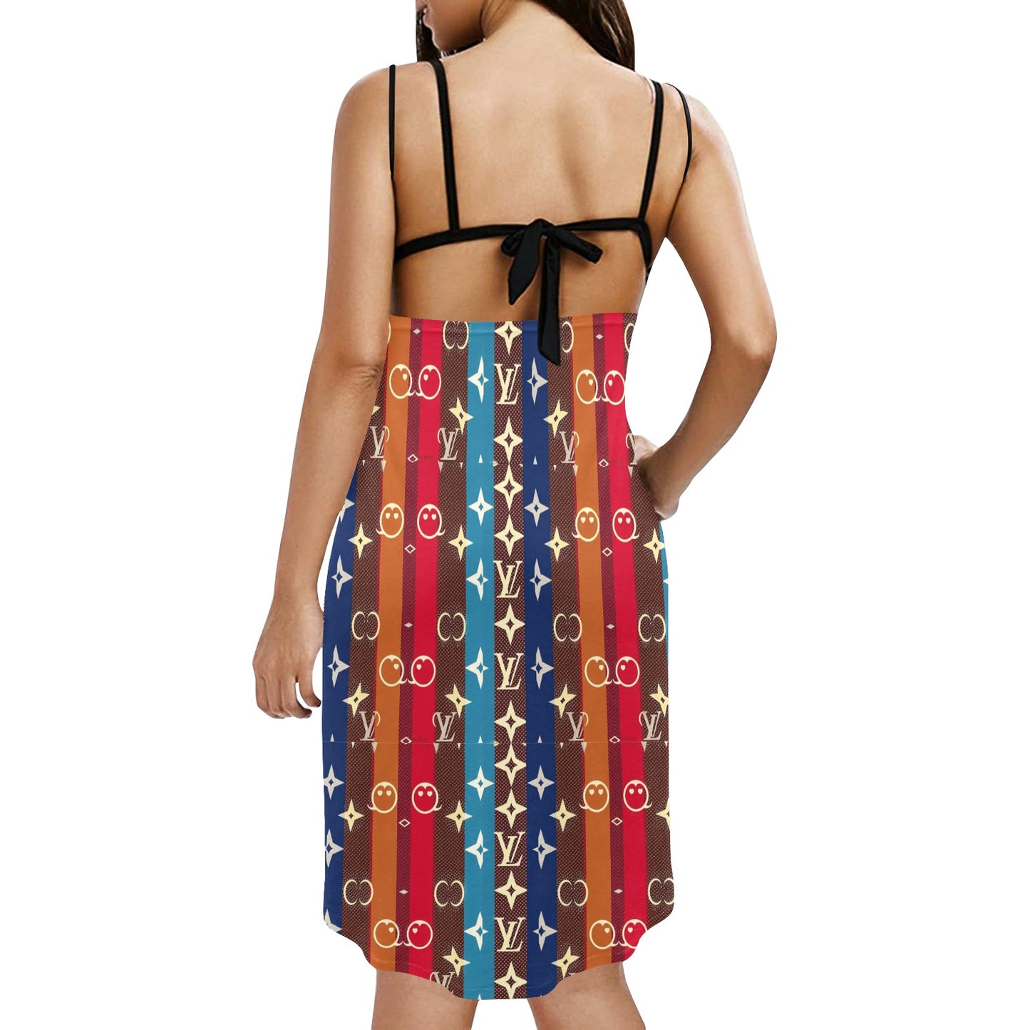 VL Spaghetti Strap Backless Beach Dress