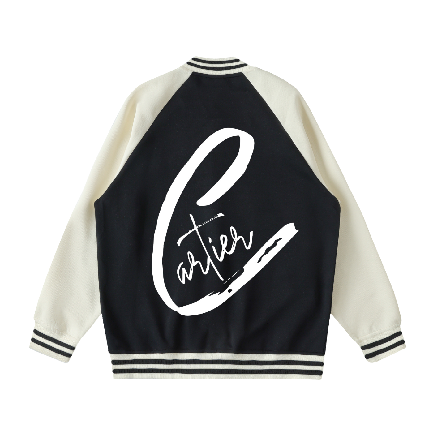 Two Tone Raglan Sleeve Varsity Jacket