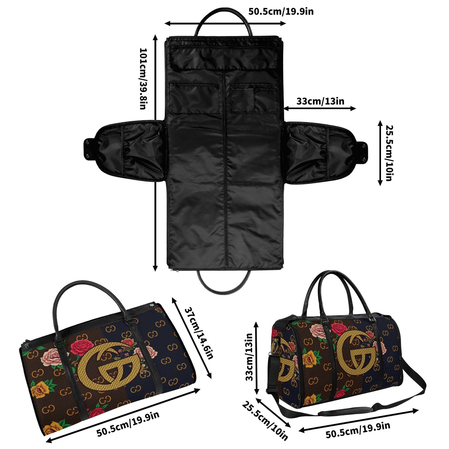 Cartier Gior Leather Duffle Bag Foldable Travel Bag