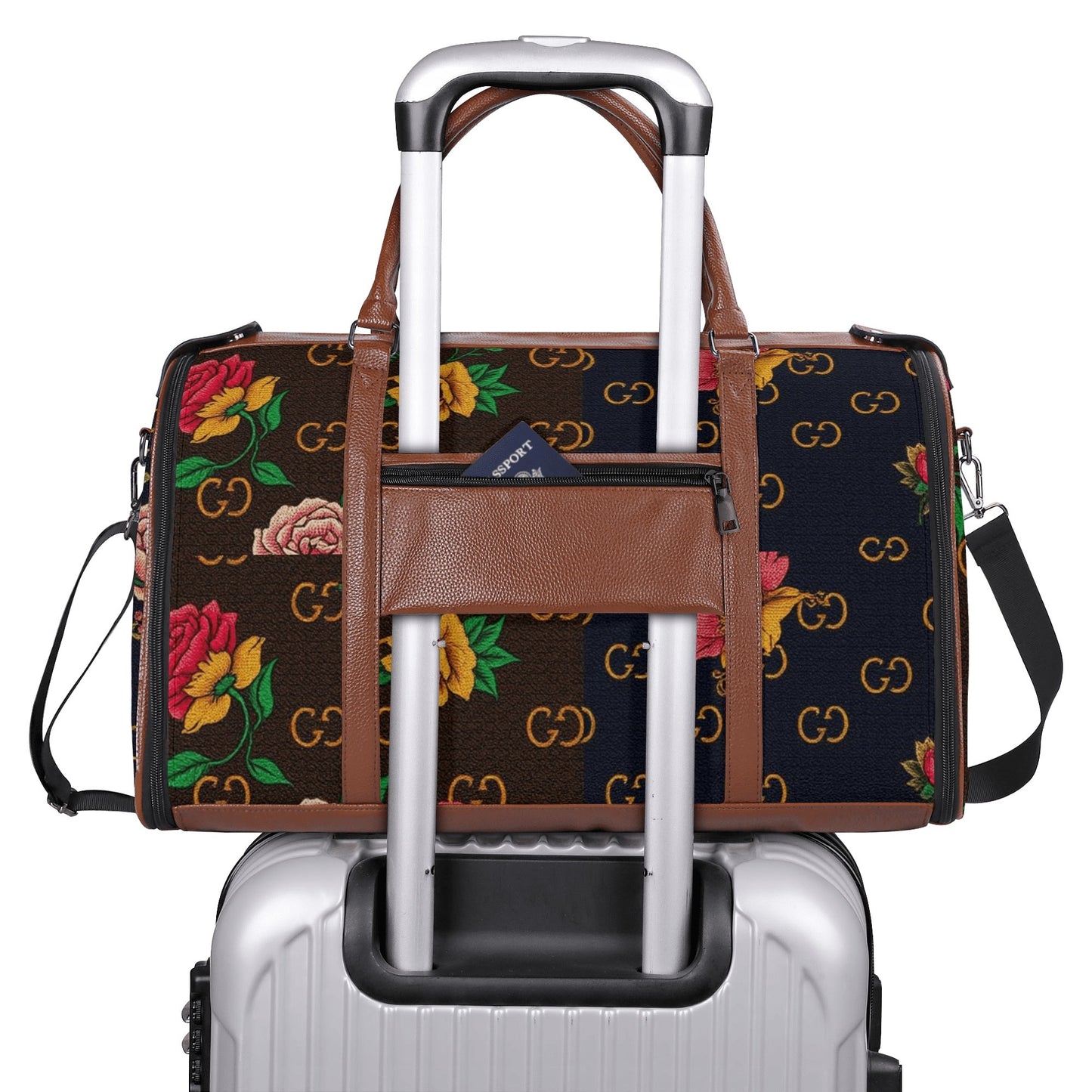 Cartier Gior Leather Duffle Bag Foldable Travel Bag