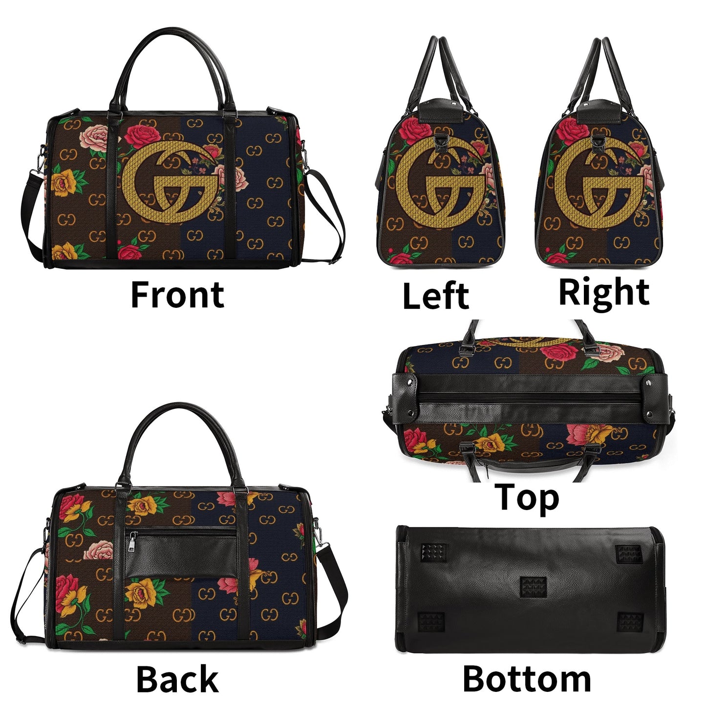 Cartier Gior Leather Duffle Bag Foldable Travel Bag