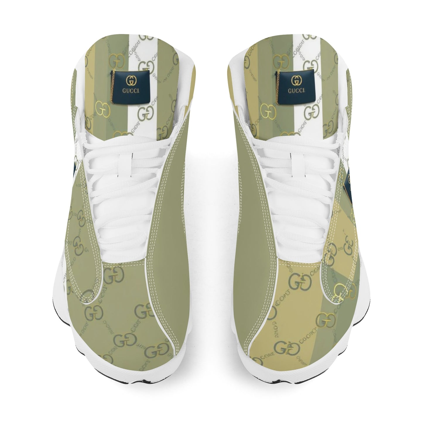 Mens White Black Outsole PU Leather Basketball Shoes
