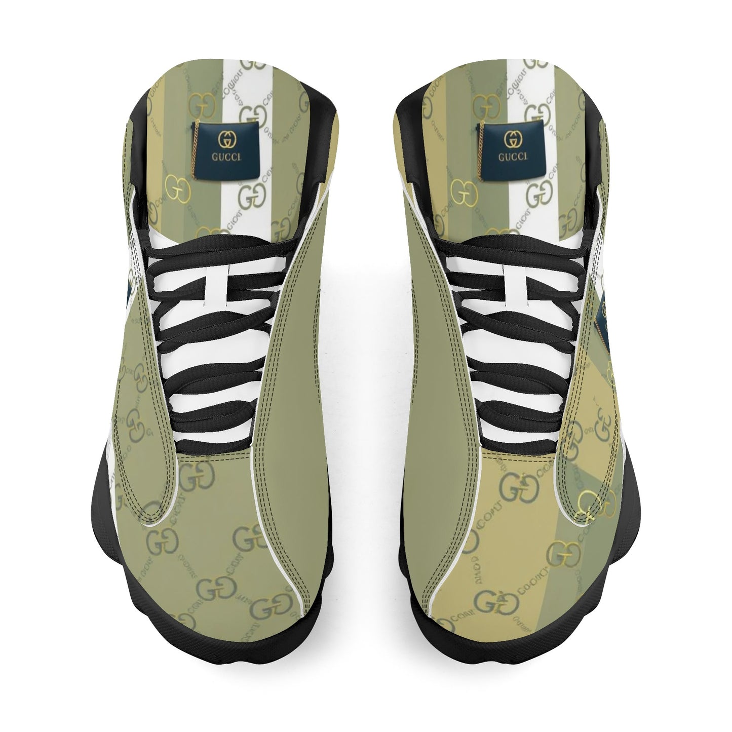 Mens White Black Outsole PU Leather Basketball Shoes