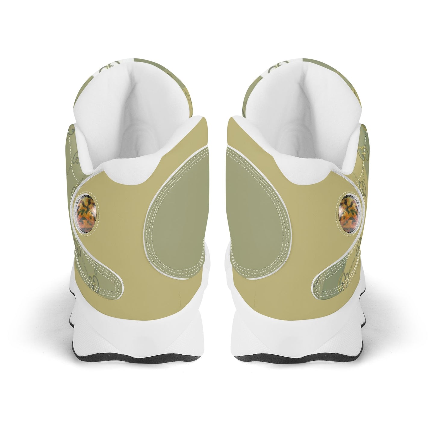 Mens White Black Outsole PU Leather Basketball Shoes