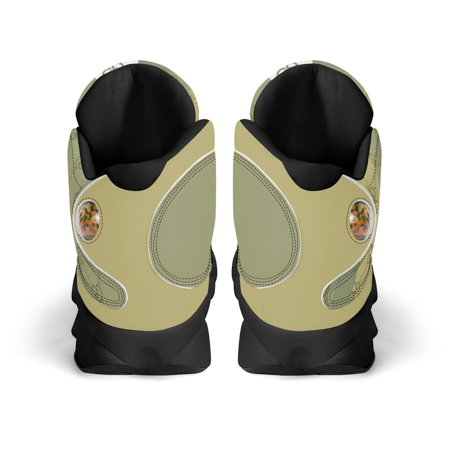 Mens White Black Outsole PU Leather Basketball Shoes