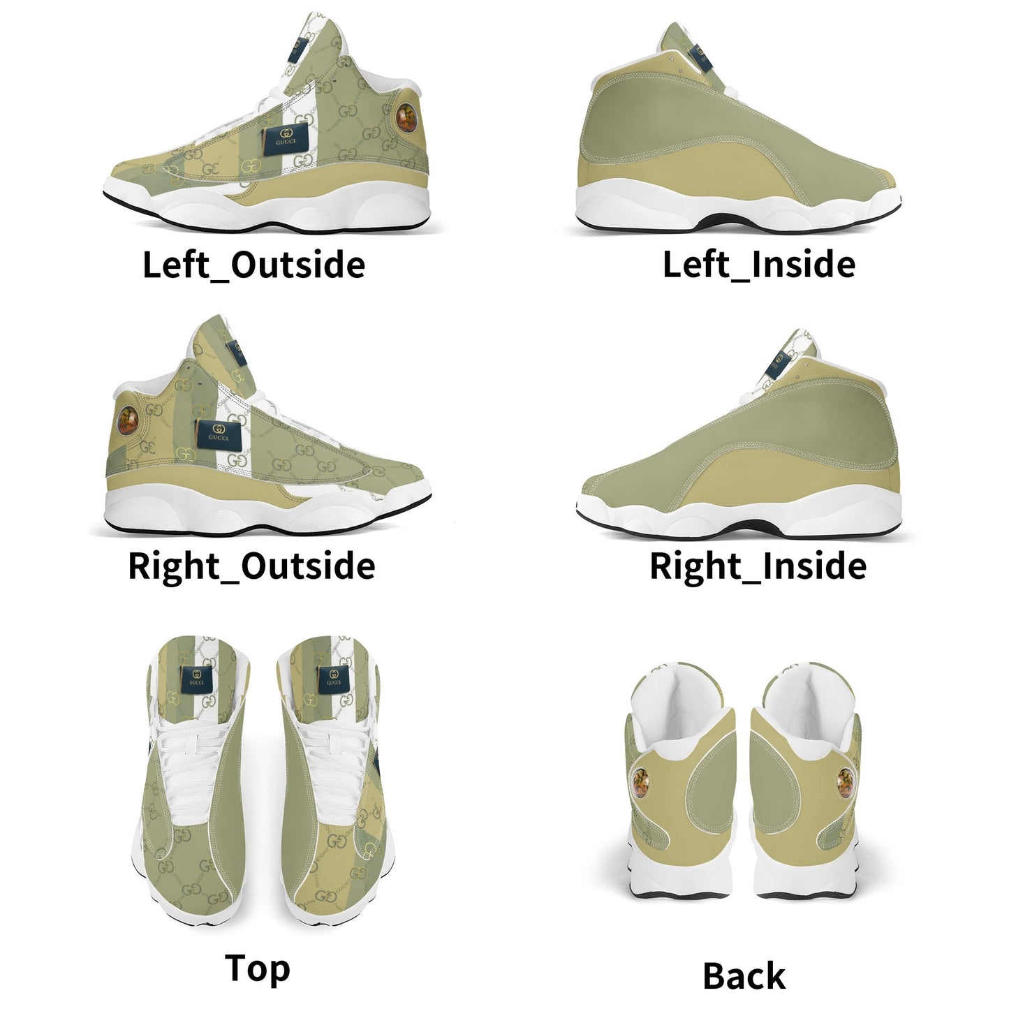 Mens White Black Outsole PU Leather Basketball Shoes