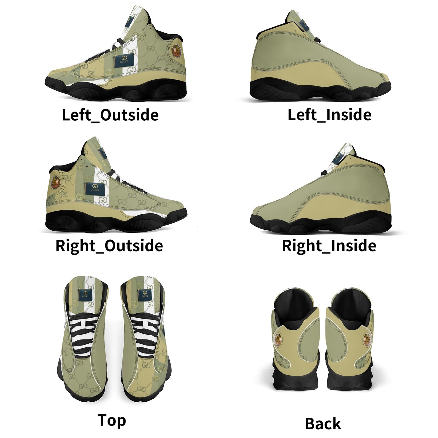 Mens White Black Outsole PU Leather Basketball Shoes