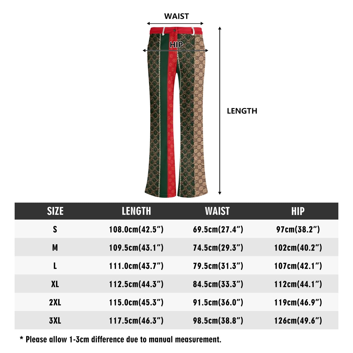 Womens Print Elegant Flare Pants