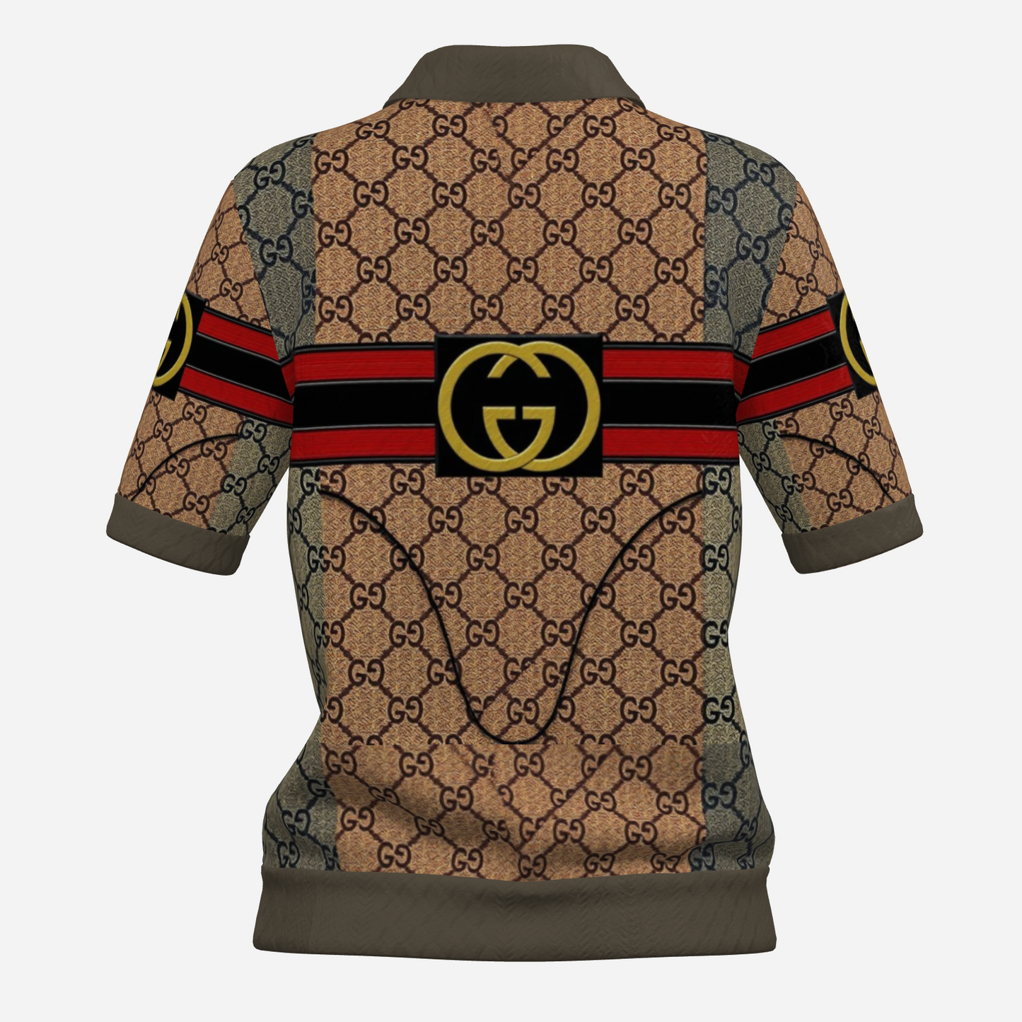 All-Over Print Women's Sweater Tops Polo V Neck Pullover Shirt