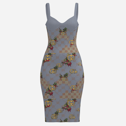 All-Over Print Women's Bodycon Dress-Stretch Pit Strips 240 GSM