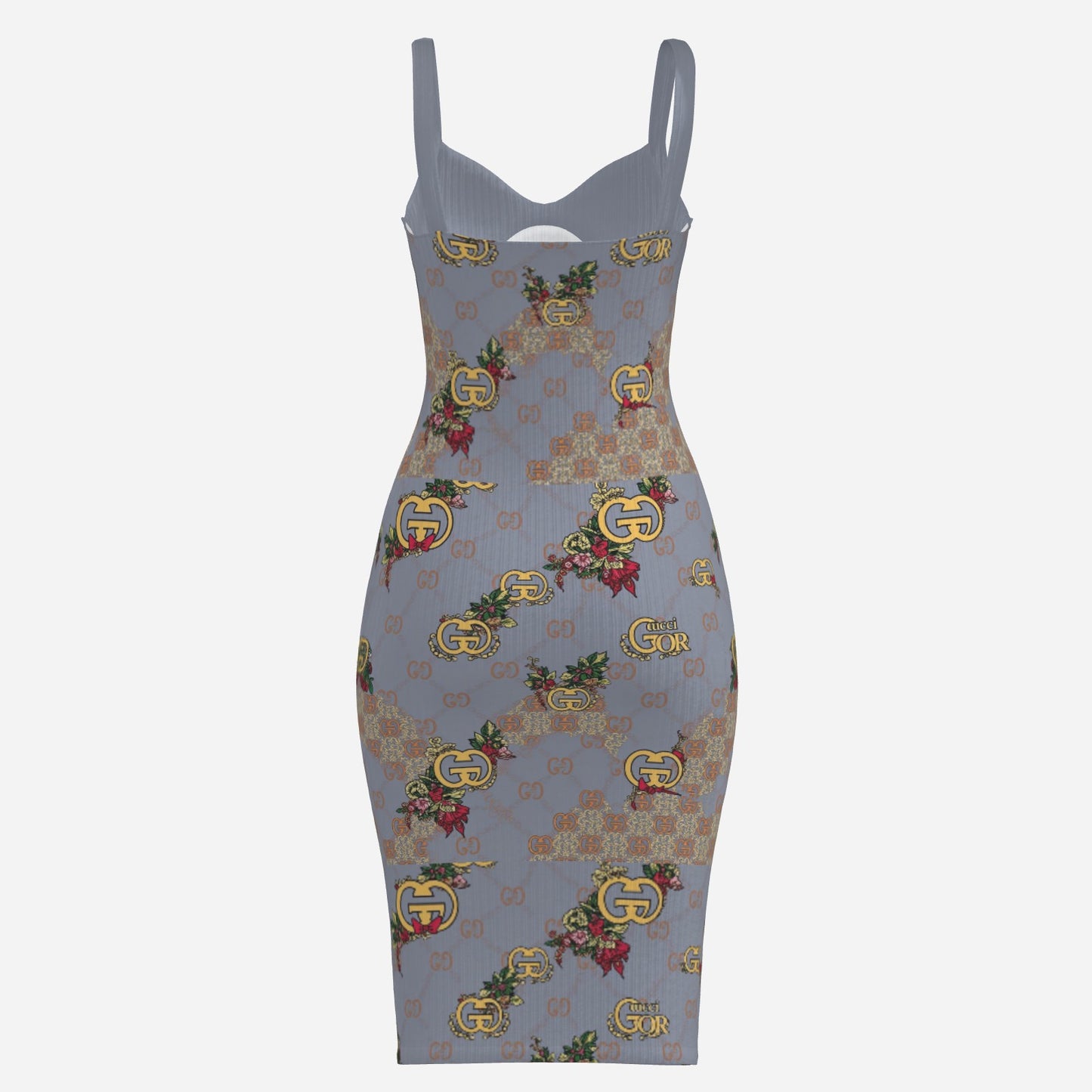 All-Over Print Women's Bodycon Dress-Stretch Pit Strips 240 GSM