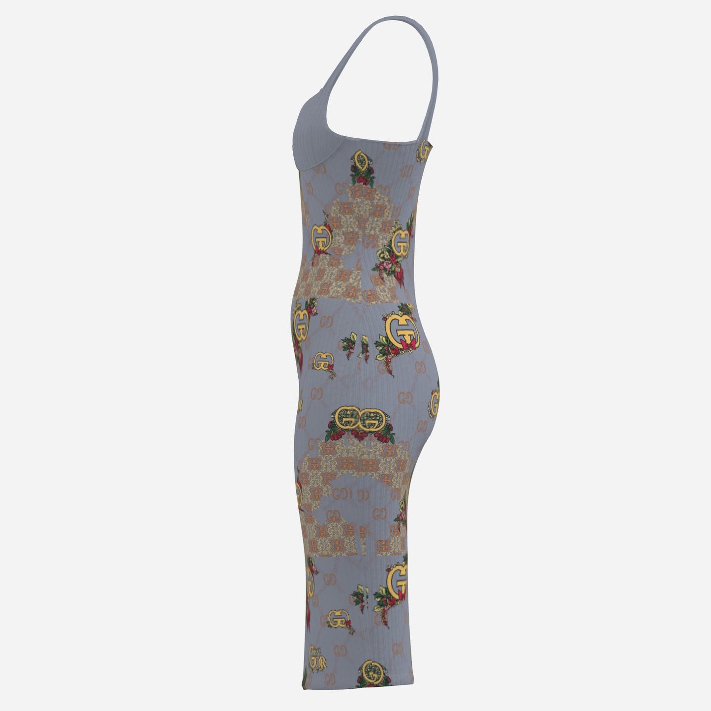 All-Over Print Women's Bodycon Dress-Stretch Pit Strips 240 GSM