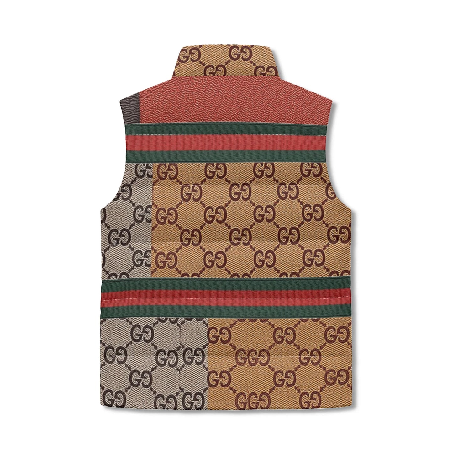 Gucci Giore Lightweight Sleeveless Puffer Jacket - Winter Warm Zip Up Stand Collar Vest for Unisex, Quilted Padded Design with Front Pockets