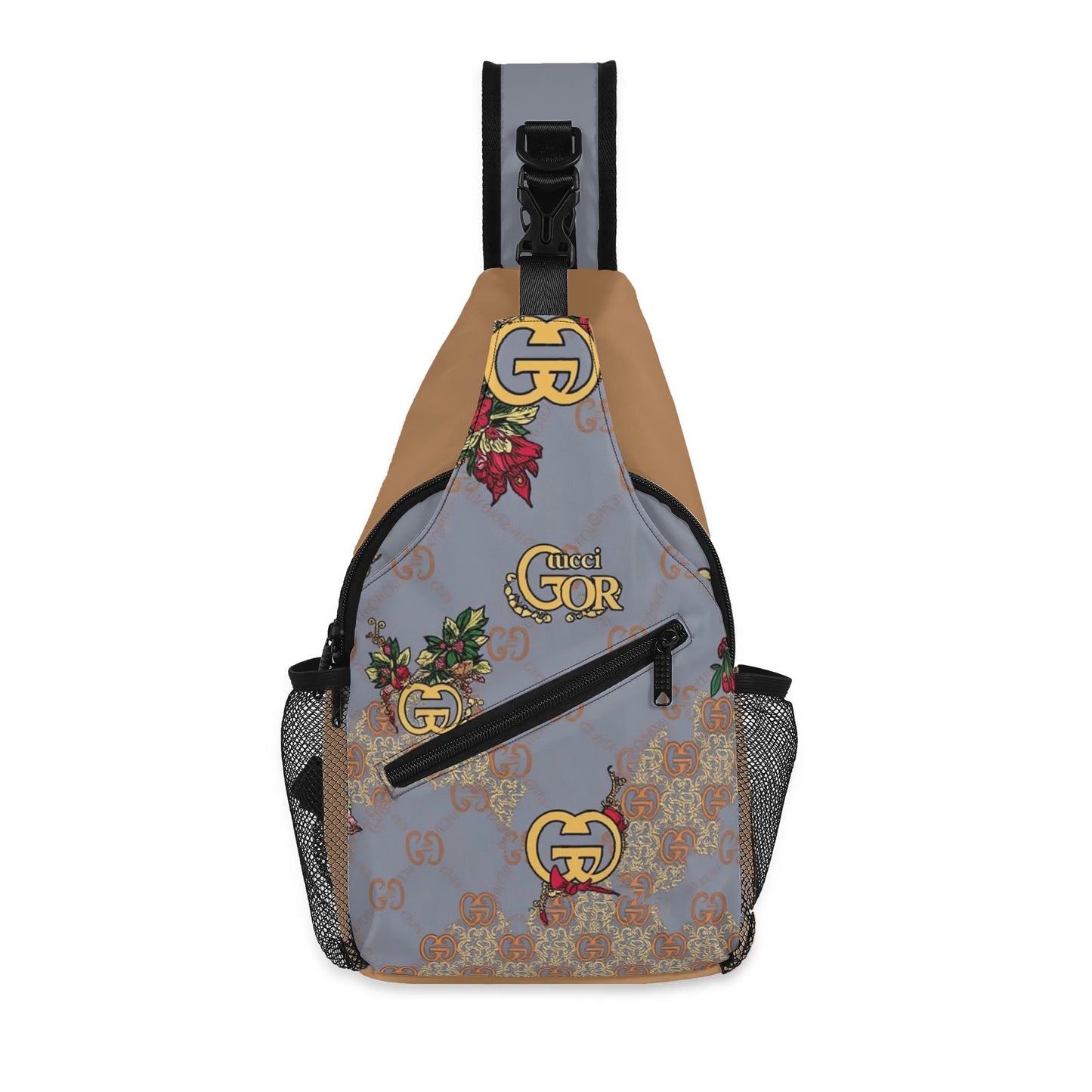 Versatile Polyester Crossbody Chest Bag by Giore - Spacious Interior with Zipper & Mesh Pockets - Sport, Travel & Business Essential
