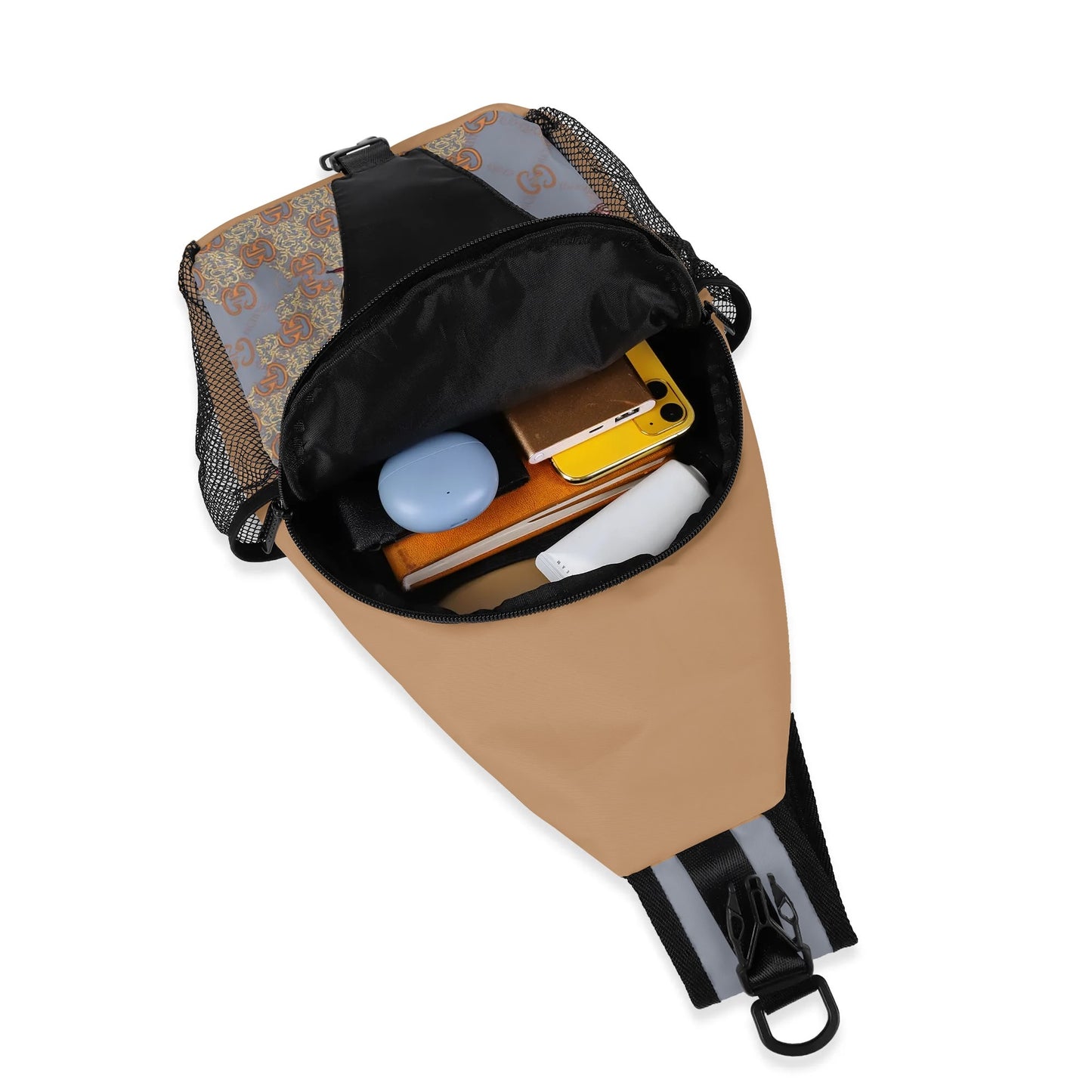 Versatile Polyester Crossbody Chest Bag by Giore - Spacious Interior with Zipper & Mesh Pockets - Sport, Travel & Business Essential