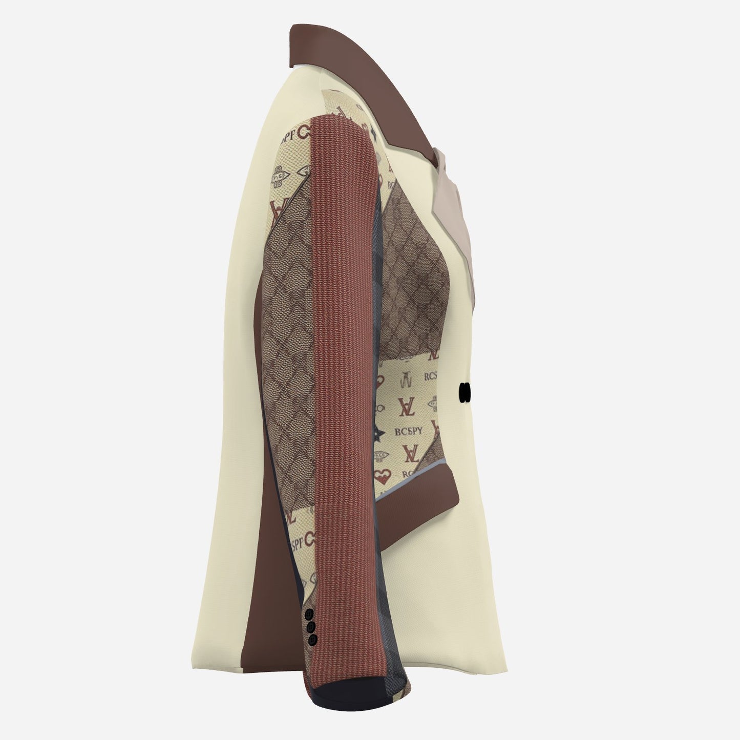 All-Over Print Women's Blazer Jacket Lapel Open Front-Yami Satin 210 GSM