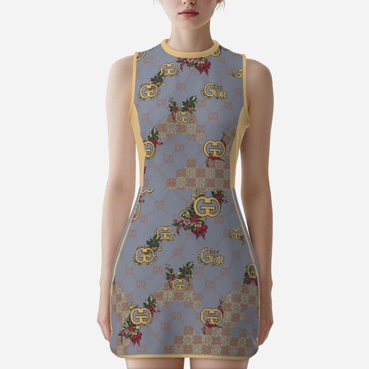 All-Over Print Women's Golf/Tennis/Pickleball One Piece Dress-Polyester Double Side 250 GSM