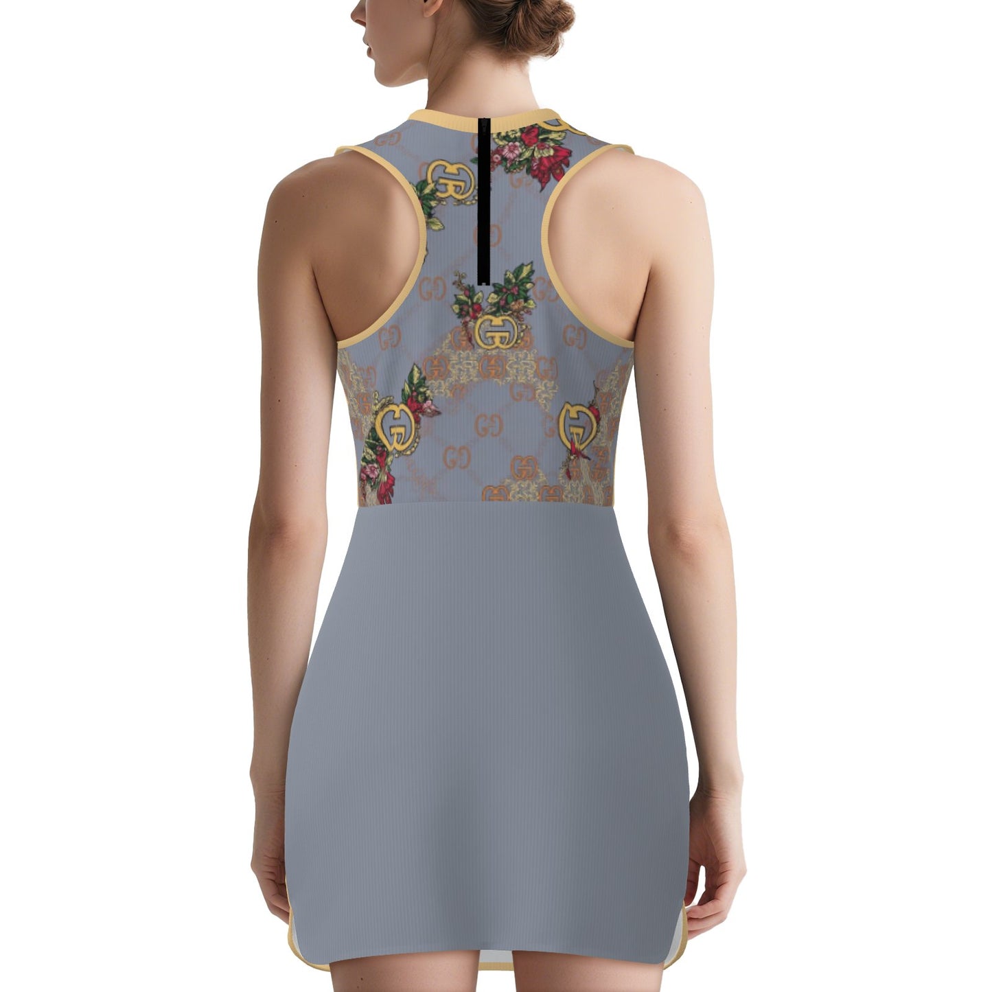 All-Over Print Women's Golf/Tennis/Pickleball One Piece Dress-Polyester Double Side 250 GSM