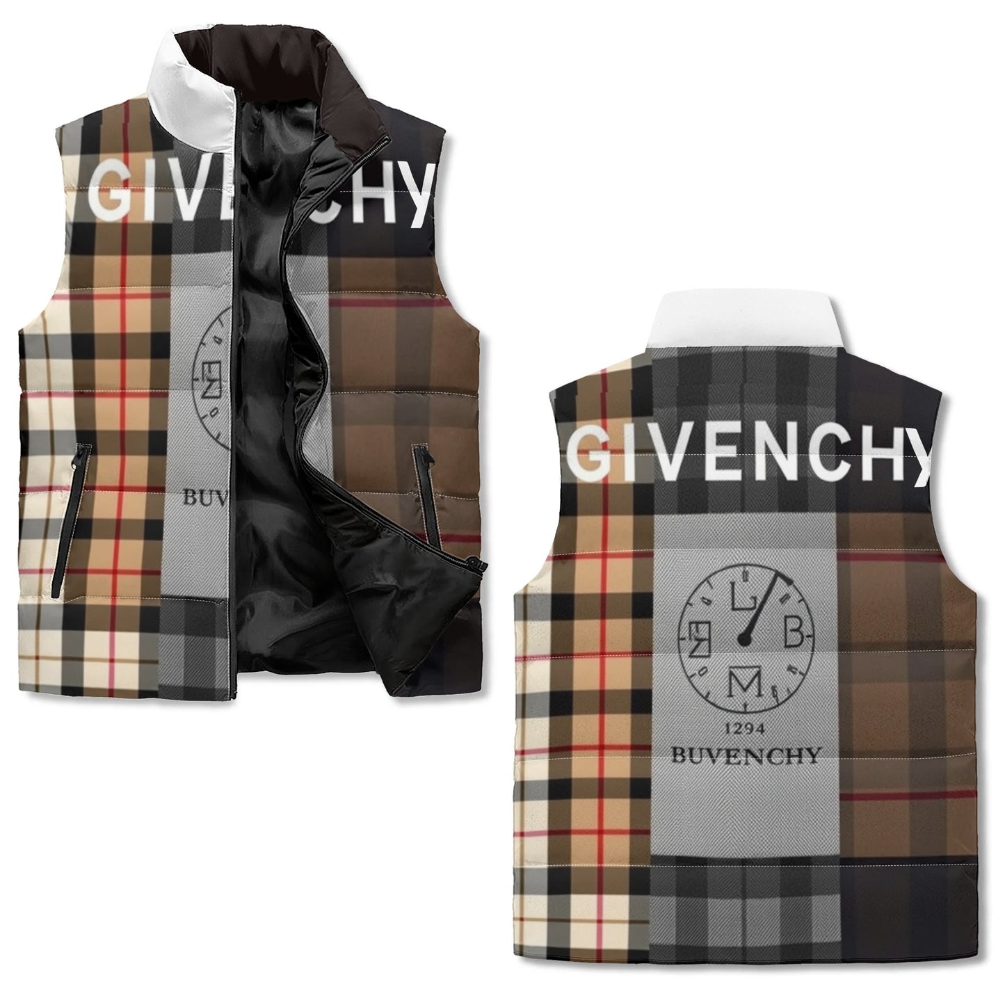 Gvenchy Unisex Lightweight Quilted Puffer Vest - Winter Warm Stand Collar Sleeveless Jacket with Front Pockets