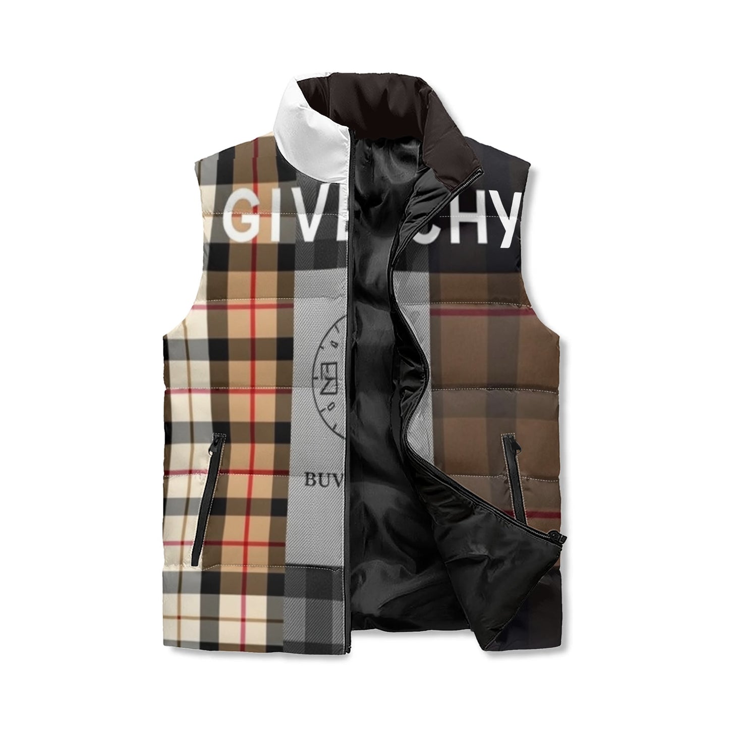 Gvenchy Unisex Lightweight Quilted Puffer Vest - Winter Warm Stand Collar Sleeveless Jacket with Front Pockets