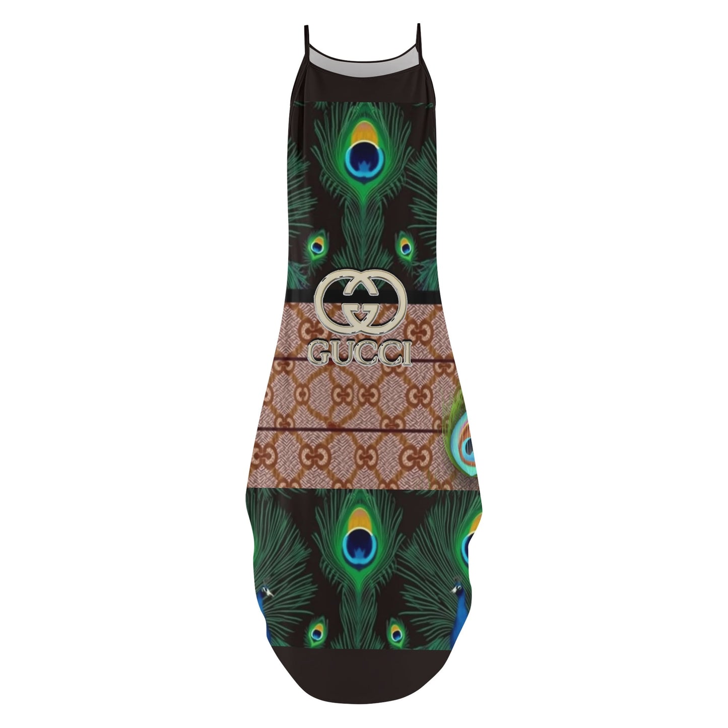 Gucci Pea by Carti Long Draped Women Sleeveless Summer Evening Gown Suspender Dress