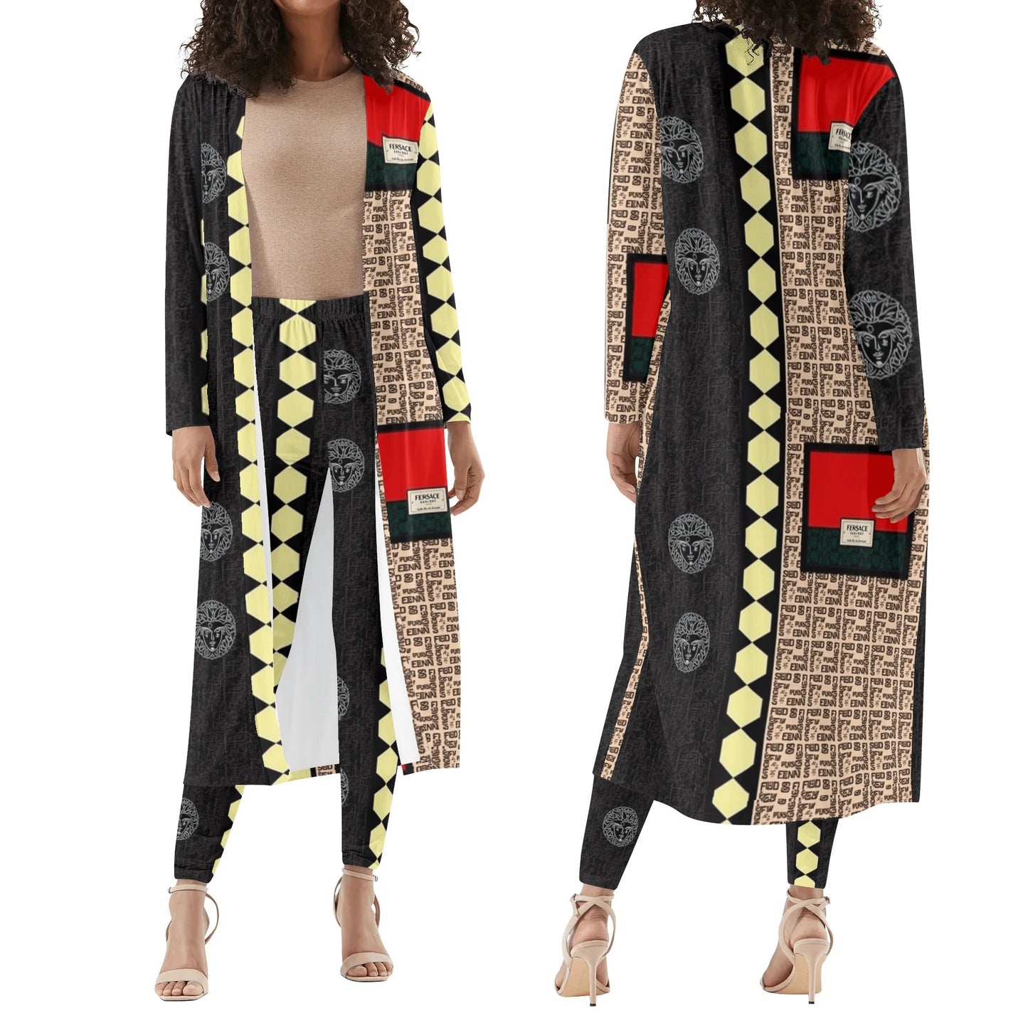 Vsace versesWomens Long Sleeve Cardigan and Leggings Sets