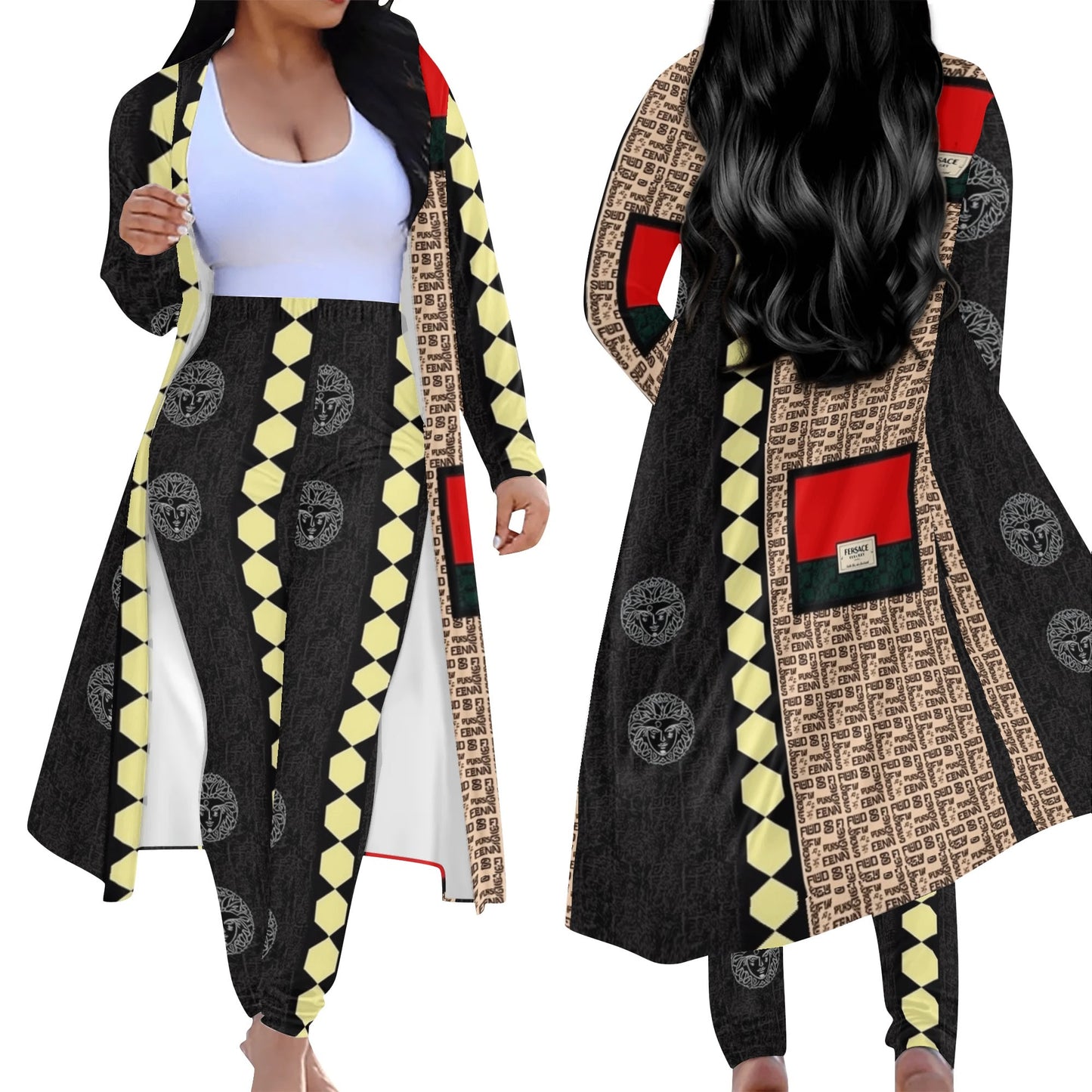 Vsace versesWomens Long Sleeve Cardigan and Leggings Sets