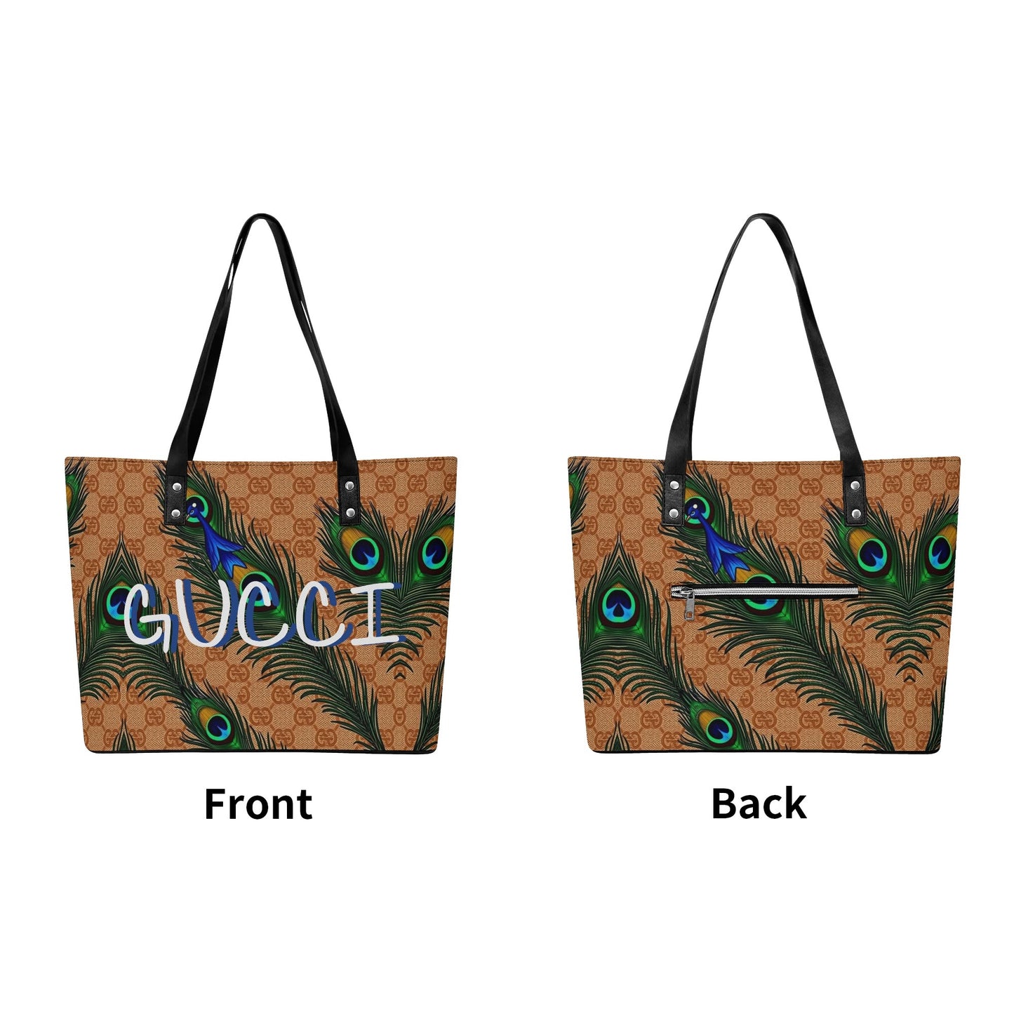 Gucci Got Ya by Carti Womens PU Leather Tote Bag with Back Zipper Pocket