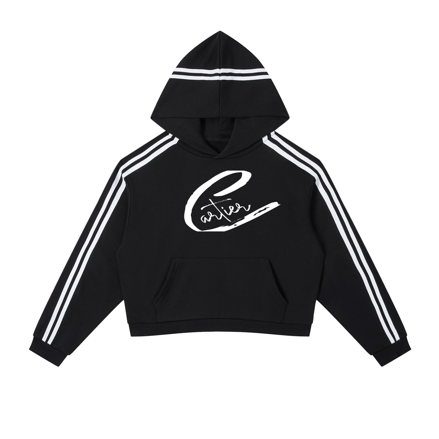 Carti Contrast Side Stripe Cropped Hoodie