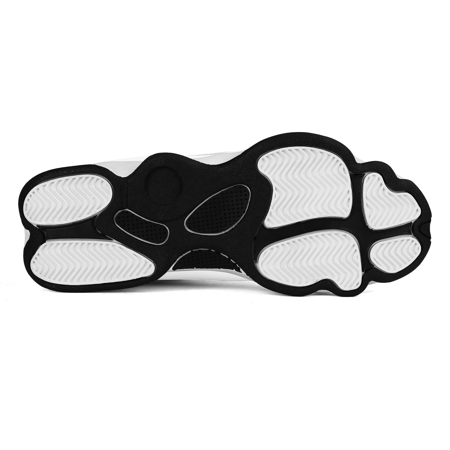 Mens White Black Outsole PU Leather Basketball Shoes
