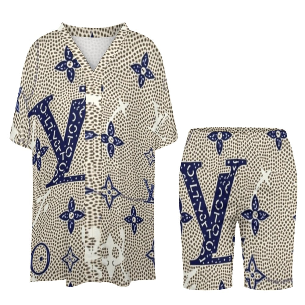 VL Gutton V-neck bat sleeve two piece set