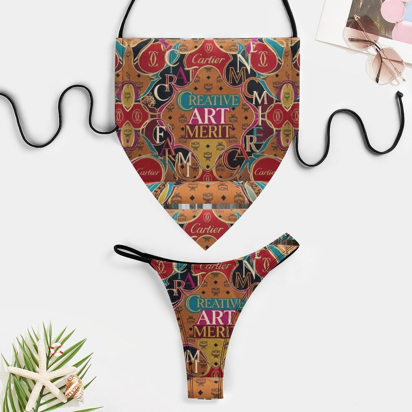 CMCM Chic Strapless Bandana Style Bikini(